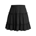 thumbnail image 4 of Tdoqot Girls Ruffle Skirts- Elastic Waist Cute A-line Casual A-Line Uniform Mini Skirt Black Size 10, 4 of 6