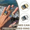 thumbnail image 2 of Creative And Quirky Sardine Can Personalized Wind Ring E4A4 Sardine Ring, 2 of 7