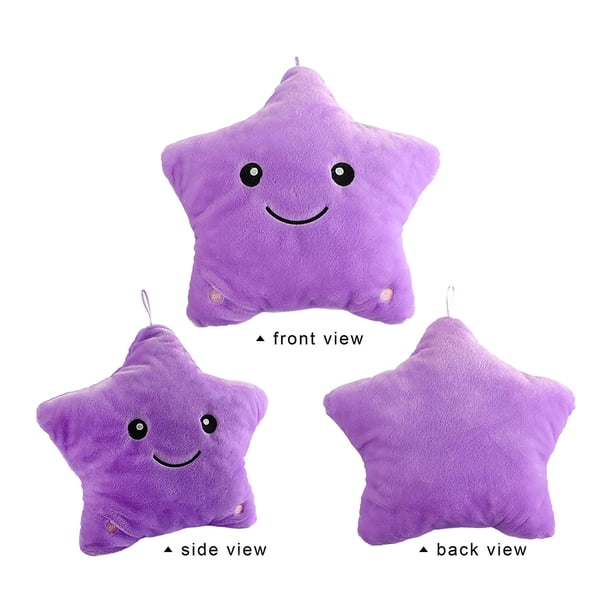 Lámpara Cojín de estrella de almohada luminosa peluche colorido juguete de luz nocturna para el hogar