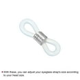 thumbnail image 4 of Uxcell Eyeglass Chain Connector Adjustable Anti Slip Rubber Strap Holder Chain End Loop White Silver 100 Pack, 4 of 5