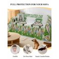 thumbnail image 4 of Spring Easter Couch Cover, Easter Eggs Bunny Truck Botanical Wooden Sofa Cover Blanket for 1 Seat Cushion, Sectional Sofa Slipcover Furniture Protector for Living Room Bedroom 71''x91'', 4 of 9