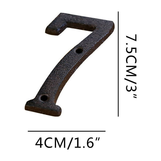 EGNMCR Room Decor Home Decor Creative Alloy Wrought Iron Number Letter Creative DIY House Number storage A