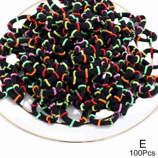 100 unidades de pequeñas bandas elásticas para el cabello de colores para niñas, coleteros, diademas, accesorios para el cabello