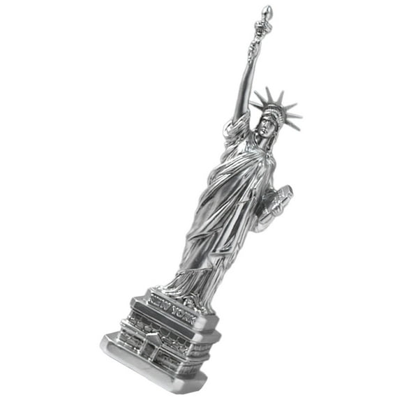 WASHWEPE Home Office Decor 1Pcs Silver Statue of Liberty Ornament 38X9.5X9.5CM Resin