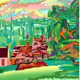 thumbnail image 2 of Green, Howie 15x15 Gold Ornate Wood Framed with Double Matting Museum Art Print Titled - 3 Cottages Landscape, 2 of 4