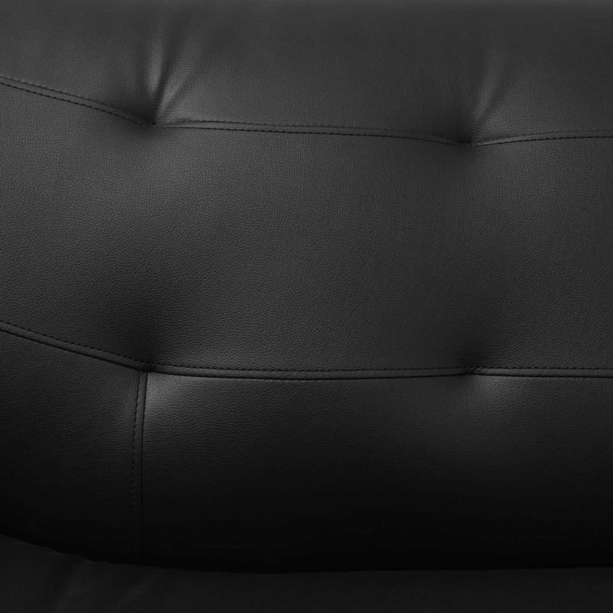 Trumanpick Leather 3 Seat Sofa Chair, Modern Comfy Sofa Couch for Living Room Furniture, Black