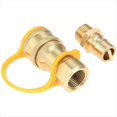 thumbnail image 1 of Gas Quick Connect Kit,Disconnect Connector with Male Insert Plug,1/2 Inch Natural Gas Propane Quick Connect Adapter,1x 1/2inch Gas Quick Connect kit,Gold, 1 of 6