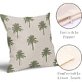 thumbnail image 3 of Sage Green Palm Tree Pillow Covers 20X20 InchTropical Coconut Trees Coastal Plants Decorative Pillow Cases Set of 2 Summer Retro Cotton Linen Throw Pillows Home Decor For Sofa Porch Couch Outdoor, 3 of 6