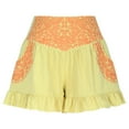 thumbnail image 4 of ITSAME Womens Casual Shorts, New Embroidered Ruffle Hem High Waist Pull-On Shorts with Pockets Yellow, 4 of 9
