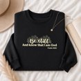 thumbnail image 4 of Jollimate Be Still And Know Sweatshirt, Floral Christian Women Graphic Pullover, Cool Retro Scripture Crewneck, 4 of 6