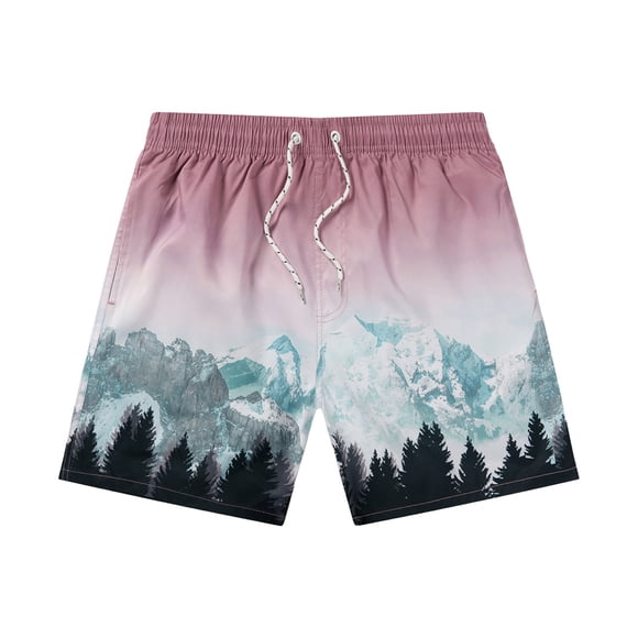 Mens Shorts Casual Summer Plus Size Pocket Drawstring Straight 5 Points Shorts Beach Pants Mens Work Shorts Pink L