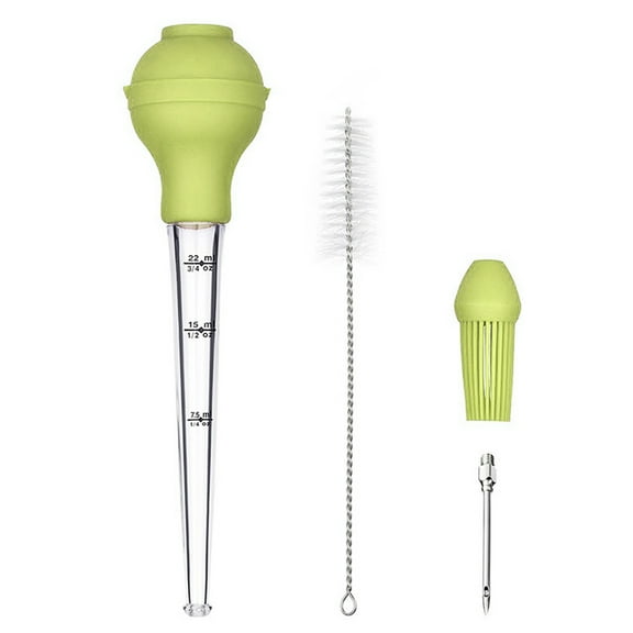 Kripyery 4Pcs Turkey Baster Tool Food Grade Turkey Roasting Tool with Cleaning Brush Cooking Accessory for Thanksgiving Party