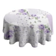 thumbnail image 4 of Pioneer Flower Floral Print Pattern Round Tablecloth 60"x60",Wrinkle Wipeable Table Cloth for Kitchen Dining Room Picnic Patio Party, 4 of 6