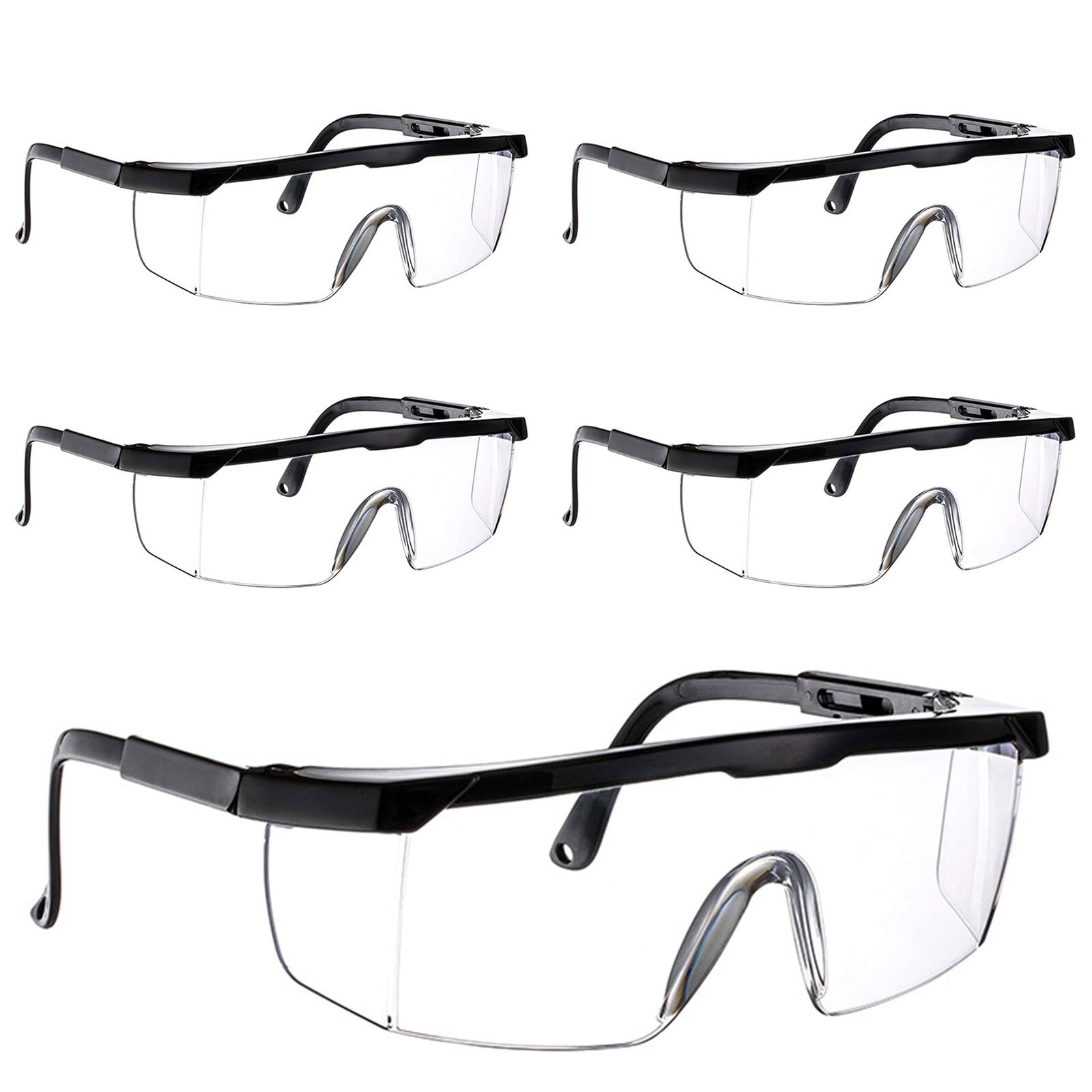 5Pack Safety Goggles Glasses ZFSOCK Women Man Adjustable Protective