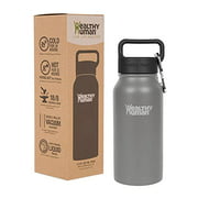 Healthy Human Water Bottle Stein, Lightweight BPA Free Metal Stainless Steel Sports Water Bottles 32oz slate gray