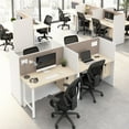 thumbnail image 2 of Hustle 60W 2 Person Cubicle Desk with Storage in White/Elm - Engineered Wood, 2 of 6