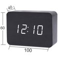 thumbnail image 2 of Reloj despertador digital LED Reloj de mesa pequeño similar a la madera con pantalla de fecha y temperatura, 3 brillos ajustables, control de voz, pantalla de 2 modos (negro) Sincero  Hogar, 2 of 7