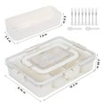 thumbnail image 5 of WETRBWEH Snack Box Container, 4 Compartments Divided Serving Tray with Lid and Handle (8 Forks, 2 Spoon), 5 of 7