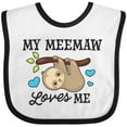thumbnail image 3 of Inktastic My Meemaw Loves Me with Sloth and Hearts Boys or Girls Baby Bib, 3 of 4