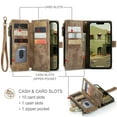 thumbnail image 3 of Dteck Case for iPhone 14 Plus Wallet Case for Women Men, Fashion Durable PU Leather Magnetic Flip Lanyard Strap Wristlet Zipper Card Holder Wallet Phone Case for iPhone 14 Plus 6.7-inch,Brown, 3 of 11