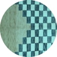 thumbnail image 1 of Ahgly Company Indoor Round Abstract Light Blue Modern Area Rugs, 4' Round, 1 of 4