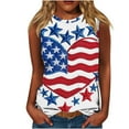 thumbnail image 2 of Aloohaidyvio American Flag Print Tank Tops Women USA Stars Stripes Patriotic T Shirt Summer Loose Vest Tees, 2 of 5