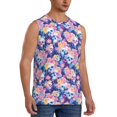 thumbnail image 2 of Kdxio graffiti style Skull flower for Men's Muscle T-shirt,Sleeveless for Workout Running Athletic Gym Lounge Casual, 2 of 5
