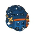 thumbnail image 2 of Kdxio Funny Steam Train Print Shower Cap for Women,Elastic and Reusable,Double Waterproof Layers Bathing Hat, 2 of 9