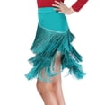 thumbnail image 4 of YM YOUMU Women Asymmetry Tassel Latin Dance Skirt Split Leg Fringe Skirt for Ballroom Tango Salsa Practice, 4 of 4
