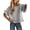 Gray, variant on PUWEI Women's Crochet Short Sleeves Sweater Round Neck Ruffled Hem Pullover Casual Knit Top Blouse