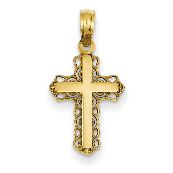 FJC Finejewelers 14k Yellow Gold Budded Cross Charm
