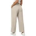 thumbnail image 6 of GUACER Womens Wide Leg Linen Blend Pants High Waist Drawstring Casual Lounge Trousers with Pockets, 6 of 6