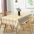 thumbnail image 3 of Mizhona Checkered Pattern Tablecloths for Rectangle Tables Yellow and White Plaid Table Cloth for Kitchen Dinner Decor,60"x120", 3 of 6