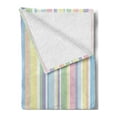 thumbnail image 2 of Pastel Soft Flannel Fleece Blanket, Vertically Striped Pattern Different Colored Straight Lines Classical Old Fashioned, Cozy Plush for Indoor and Outdoor Use, 60" x 80", Multicolor, by Ambesonne, 2 of 5