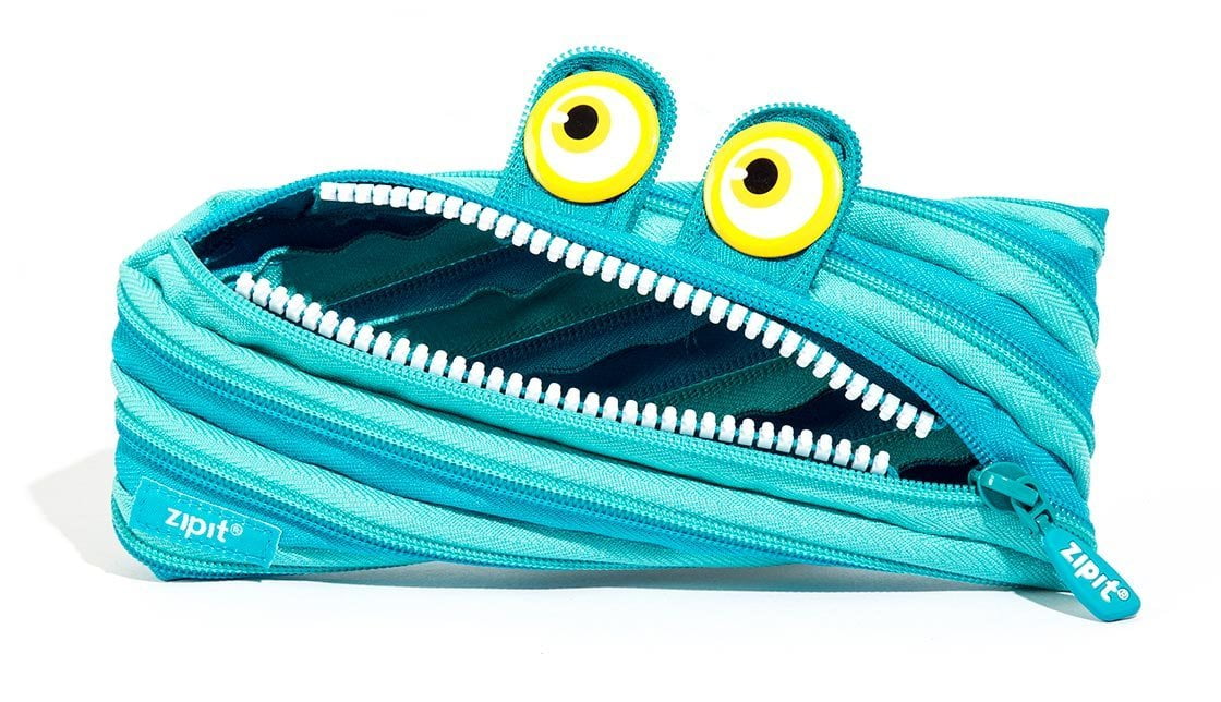 Machine Washable ZIPIT Animals Pencil Case for Kids Chicken Holds Up to 30 Pens Made of One Long Zipper!