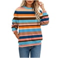 thumbnail image 2 of Smsaxvxz Oversize Sweatshirts for Women Casual Floral Printed Crewneck Long Sleeve Pullover Tops Fall Winter Fashion Outfits Clothes Khaki 3XL, 2 of 6
