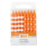 16 Orange Stripes and Dots Candles