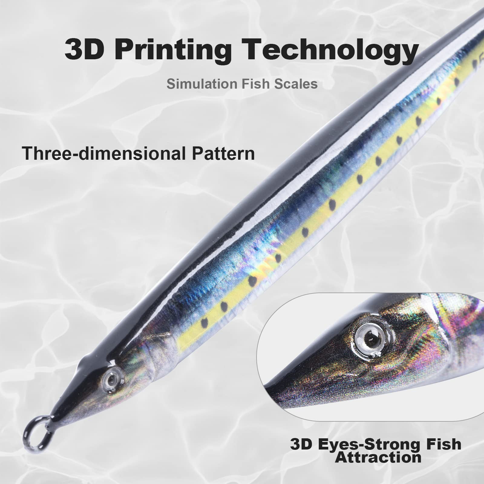 Gorgons Metal Lure 3D Print Jig Freshwater Saltwater Sea Bass