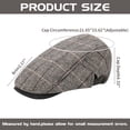 thumbnail image 3 of Bocaoying 3 Pcs Newsboy Caps for Men, Adjustable Flat Caps with Cotton Tweed, Beret with Soft Lining and Breathable Sweatband, Classic Peaked Brim Caps for Driving, Casual, Golf, One Size 21.6"-23.6", 3 of 7