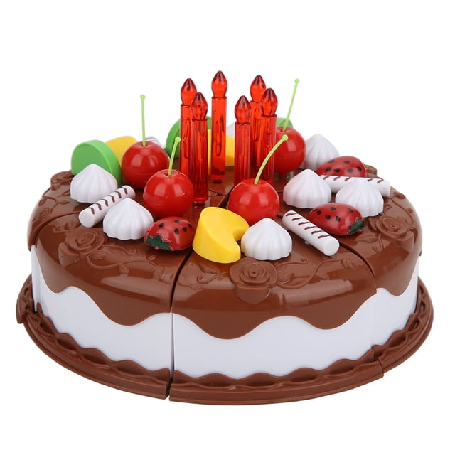 Simulación DIY de pastel de cumpleaños, juego de simulación, juguete educativo para niños y niñas, chocolate
