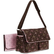 Angle View: Baby Boom - Messenger Diaper Bag, Brown and Pink