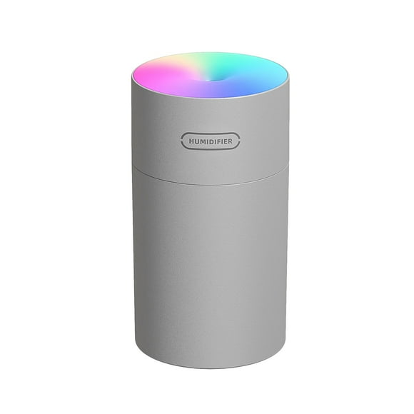 EGNMCR Humidifiers for Bedroom 270ml Portable Cylindrical Creative Silent Mini Humidifier With Colorful Lights A Humidifier