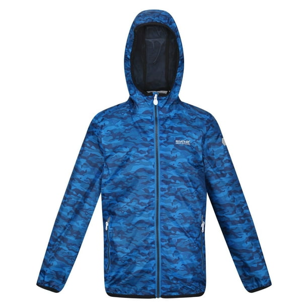 Regatta - Chaqueta Impermeable Lever Camuflaje para Niños/Niñas (Azul Imperial)