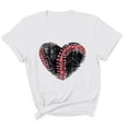 thumbnail image 5 of Afelkas Men's Game Day T-Shirt Baseball Heart Graphic Short Sleeve Tee Sports Fan Top Distressed Stitches Casual Design White,S, 5 of 5
