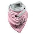 thumbnail image 1 of Women Feather Print Cotton Winter Warm Button Up Scarf, 1 of 3