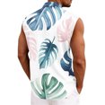 thumbnail image 6 of Hogleaql Men's Button Down Sleeveless Hawaiian Shirt Tank Top Tshirt Tropical Graphic Lounge Dressy Summer Beach Tshirt White L, 6 of 6