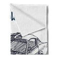 thumbnail image 2 of Black and White Soft Flannel Fleece Throw Blanket, Grunge Style Old Nostalgic Sports Car Theme Speed Vehicle Manly Design, Cozy Plush for Indoor and Outdoor Use, 60" x 80", Black White, by Ambesonne, 2 of 5