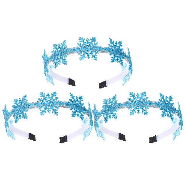 GOOHOCHY 3 unids divertido Navidad Copo de nieve Hairbands Festivo Navidad Copo de nieve Cintas de nieve Accesorios para el cabello