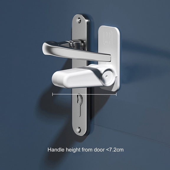 Child Safety Door Handle Lock - Adhesive Baby Proof Lock with Push Button for Interior Doors - 1 Pack