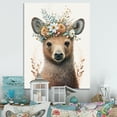 thumbnail image 2 of Designart Cute Baby Bear With Floral Crown V Canvas Wall Art, 2 of 5